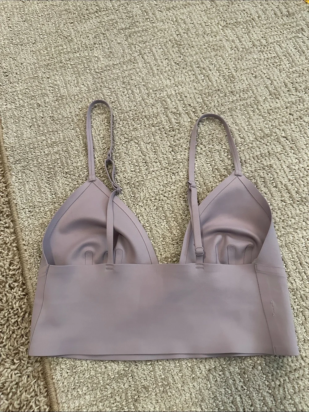 Free People Seamless Longline Bralette in Mauve Pink Halter Sports Coquette